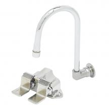 T&S Brass B-0502-537K - Floor-Mounted Double Pedal Valve w/ Dummy Rigid Gooseneck & Short Elbow