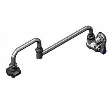 T&S Brass B-0592-LVR - Pot Filler, Wall Mount, Single Control, 18'' Double-Joint Nozzle, Insulated On-Off Contr
