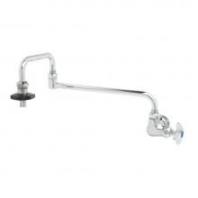 T&S Brass B-0592 - Pot Filler, Wall Mount, Single Control, 18'' Double Joint Nozzle, Insulated On-Off Contr