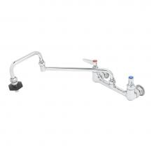 T&S Brass B-0597-CR - Pot Filler, 8'' Wall Mount, Ceramas, 18'' Double-Joint Nozzle, Insulated On/Of