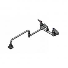 T&S Brass B-0598-CR - Pot Filler, Wall Mount, 8'' Centers, Ceramas, 24'' Double Joint Nozzle, On-Off