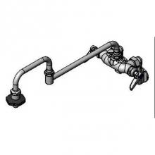T&S Brass B-0599-CR - Double Pantry Faucet, Wall Mount, Adjustable Centers, 18'' Double-Joint Swing Nozzle, In