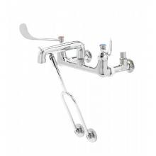 T&S Brass B-0651-06 - Service Sink Faucet, Wall Mount, 8'' Centers, 6'' Wrist Handles, Pail Hook, In