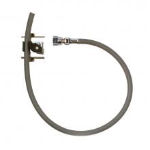 T&S Brass B-0654 - Hose Hanger, Stainless Steel, Spring-Loaded Rubber Grip, 30'' Hose w/ Garden Hose Inlet