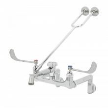 T&S Brass B-0655-04 - Service Sink Faucet, 8'' Centers, Vac. Breaker, Adjustable Arms, Integral Stops, Top Bra