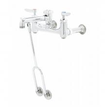 T&S Brass B-0655-BSTP-CR - 8'' Service Sink Faucet, Wall Mount, Ceramas, Built-In Stops, Vacuum Breaker, Polished