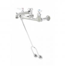 T&S Brass B-0655-RGH - Service Sink Faucet, Wall Mount, 8'' Centers, Garden Hose Outlet, Vacuum Breaker, Rough