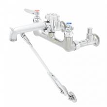 T&S Brass B-0656-RGH - Service Sink Faucet, Wall Mount, 8'' Centers, Vacuum Breaker, Integral Stops, Rough