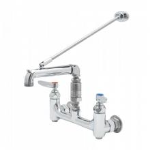 T&S Brass B-0665-BSTP-CVB - Service Sink Faucet, 8'' Wall Mount, Built-In Stops, Continuous Pressure Vacuum Breaker,