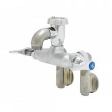 T&S Brass B-0669-CR-RGH - Service Sink Faucet, Wall Mount, CV Ceramas, Adjustable Center, Vac Brkr, Integral Stops Rough Chr