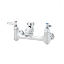 T&S Brass B-0674-BSTRM - Service Sink Faucet, Wall Mount, 8'' Centers, Vac. Breaker, Built-In Stops, Rough (Qty.