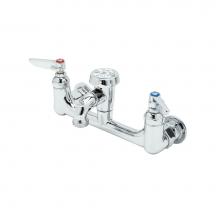 T&S Brass B-0674-POLM - Service Sink Faucet, Wall Mount, 8'' Centers, Vac. Breaker, Polished Chrome (Qty. 6)
