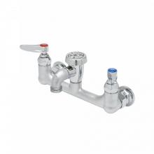 T&S Brass B-0674-RGH - Service Sink Faucet, Wall Mount, 8'' Centers, Vac. Breaker, Garden Hose Outlet, Rough