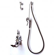 T&S Brass B-0675 - Bedpan Washer, Pedal Valve, Vacuum Breaker, Wall Hook Hose Connection, 5' PVC Hose