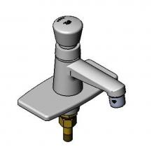 T&S Brass B-0712-4DP - Sill Faucet, Self-Closing Push-Button, 1/2'' NPSM Male Shank & Forged Deckplate