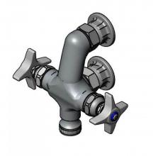 T&S Brass B-0810-RGH - Mixing Faucet, Vertical, 1/2'' NPT Female Inlets, 4-Arm Handles, 2.2 GPM Rosespray, Roug