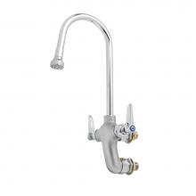 T&S Brass B-0816-RGH - Mixing Faucet, Vertical, Wall Mount, Rigid Gooseneck,2.2 GPM Rosespray, Rough, CC Inlets