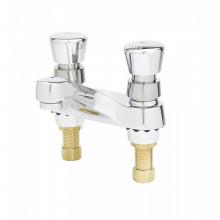 T&S Brass B-0831-F10 - Metering Faucet, Deck Mount, 4'' Centers, 1.0 GPM & Push Button Handles