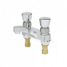 T&S Brass B-0831-WS - Metering Faucet, Deck Mount, 4'' Centers, Aerator, Push Button Handles, 1.5 GPM Aerator