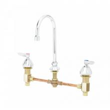 T&S Brass B-0850-L - Medical Faucet, Concealed Body, Deck Mount, 12'' Centers, Rigid/Swivel Gooseneck