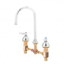 T&S Brass B-0850-PV - Medical Faucet, Concealed Body, Deck Mount, 8'' Centers, Rigid/Swivel GN, Pedal Valve In