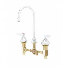 T&S Brass B-0850-PV - Medical Faucet, Concealed Body, Deck Mount, 8'' Centers, Rigid/Swivel GN, Pedal Valve In