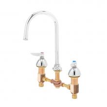 T&S Brass B-0850 - Medical Faucet, Concealed Body, Deck Mount, 8'' Centers, Rigid/Swivel GN , Stream Regula