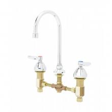 T&S Brass B-0850 - Medical Faucet, Concealed Body, Deck Mount, 8'' Centers, Rigid/Swivel GN , Stream Regula