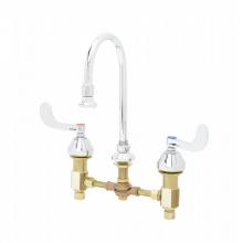 T&S Brass B-0865-04 - Medical Faucet, Concealed Body, 8'' Centers, Wrist Handles, Rigid/Swivel GN w/ Rosespray