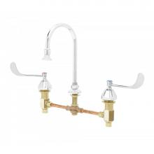 T&S Brass B-0866-L - Medical Faucet, Concealed Body, 12'' Centers, Wrist Handles, Swivel/Rigid GN w/Rosespray