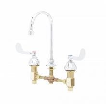 T&S Brass B-0867-04-WS - Medical Faucet, Concealed Body, 8'' Centers, 4'' Handles, Rigid/Swivel GN, 1.5