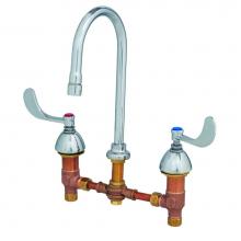 T&S Brass B-0867-04 - Medical Faucet, Concealed Body, 8'' Centers, 4'' Wrist Handles, Rigid/Swivel G