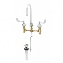 T&S Brass B-0869-04 - Medical Faucet, Concealed Body, 4'' Wrist Handles, Swivel/Rigid Gooseneck, Aerator, Pop-