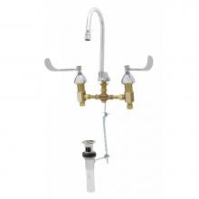 T&S Brass B-0869 - Medical Faucet, Concealed Body, 6'' Wrist Handles, Swivel/Rigid Gooseneck, Aerator, Pop-