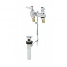 T&S Brass B-0870-F12 - Lavatory Faucet, 4'' Deck Mount, 1.2 GPM Aerator, Lever Handles, Pop-Up Drain
