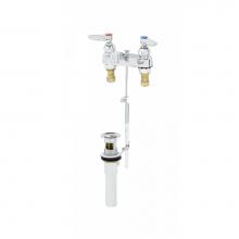 T&S Brass B-0870 - Lavatory Faucet, Deck Mount, 4'' Centers, Aerator, 1/2'' NPSM Male Shanks, Pop