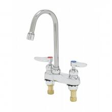 T&S Brass B-0874-05CR-VRS - 4'' Centerset Faucet, Gooseneck, Ceramas, Lever Handles w/ VR Screws, 2.2 GPM Aerator