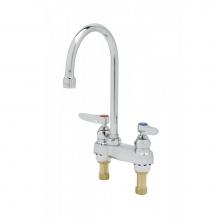 T&S Brass B-0874-133X - Lavatory Faucet, Deck Mount, 4'' Centers, Swivel Gooseneck, Aerator, 1/2'' NPS