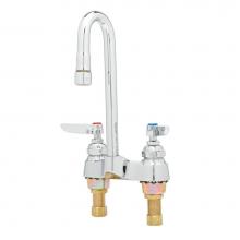T&S Brass B-0874 - Lavatory Faucet, 4'' Deck Mount, Swivel/Rigid Gooseneck, 2.2 GPM Aerator, 1/2'&apos