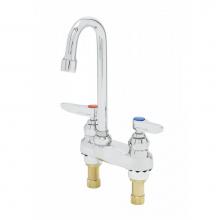 T&S Brass B-0874 - Lavatory Faucet, 4'' Deck Mount, Swivel/Rigid Gooseneck, 2.2 GPM Aerator, 1/2'&apos