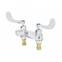 T&S Brass B-0890-CR-LF05 - Lavatory Faucet, 4'' Deck Mount, Ceramas, 0.5 GPM Non-Aerated Outlet, 4'' Wris