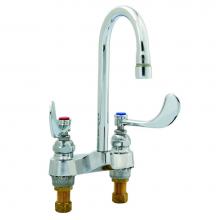 T&S Brass B-0892-01 - Medical Faucet, Deck Mount, Swivel/Rigid Gooseneck, Aerator, 4'' Wrist-Action Handles