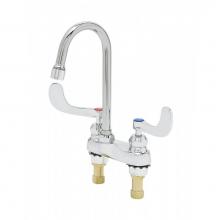 T&S Brass B-0892-05CR-VRS - 4'' Centerset Faucet, Gooseneck, Ceramas, 4'' Wrist Handles w/ VR Screws, 2.2