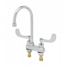 T&S Brass B-0892-122X-CR - 4'' Lavatory Fct, Deck Mt, Ceramas, Swivel/Rigid Gooseneck, Stream Regulator, 4'&ap