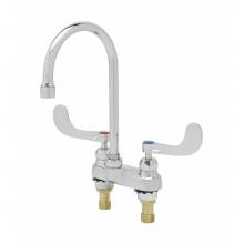 T&S Brass B-0892-133XCRWS - Centerset Faucet, Ceramas, Swivel Gooseneck, 1.5 GPM Aerator, 4'' Wrist-Action Handles