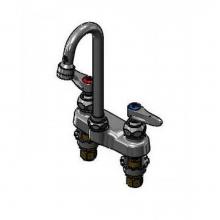 T&S Brass B-0896 - Medical Fct, Deck Mt, Swivel/Rigid Gooseneck, Aerator, Lever Handles