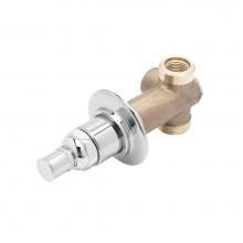 T&S Brass B-1028 - Concealed Straight Loose Key Stop, 1/2'' NPT Female Inlet and Outlet, Integral Spring-Ch