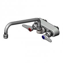 T&S Brass B-1107 - Workboard Faucet, Wall Mount, 3-1/2'' Centers, 10'' Swing Nozzle, Lever Handle