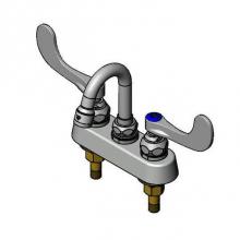 T&S Brass B-1110-131X-WH4 - 4'' Deck Mount Workboard Faucet, Swivel Gooseneck & 4'' Wrist Action Handl