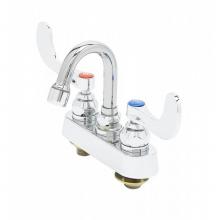 T&S Brass B-1110-131X-WH4 - 4'' Deck Mount Workboard Faucet, Swivel Gooseneck & 4'' Wrist Action Handl